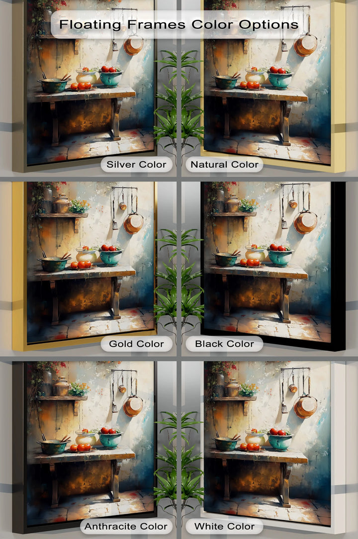 Tuscan Courtyard Kitchen – Rustic Mediterranean Canvas Print - MyPhotoStation