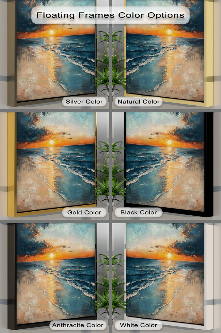 Sunset Serenity Over Ocean Shore – Tranquil Seascape Canvas Print - MyPhotoStation