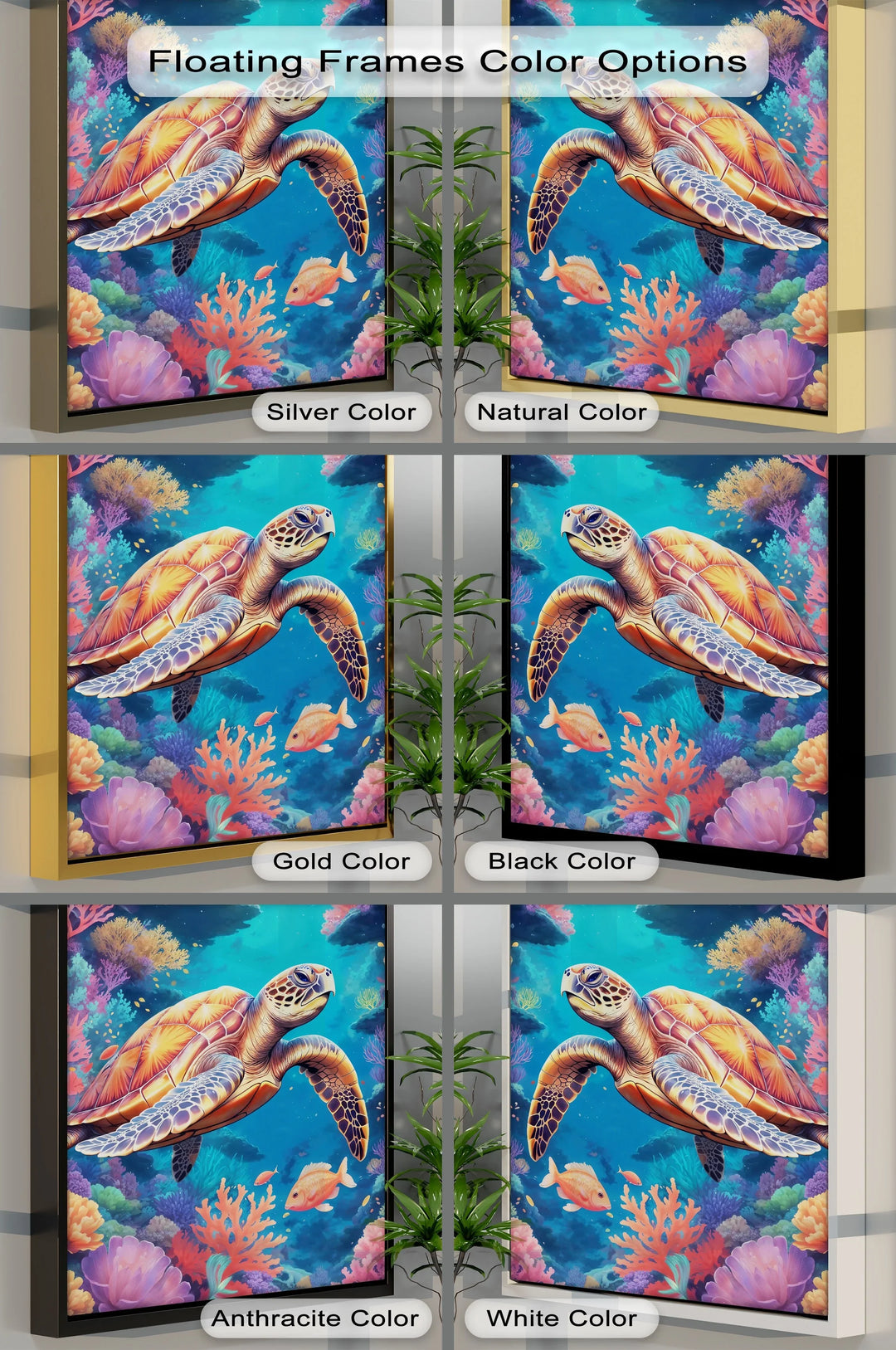 Graceful Sea Turtle – Vibrant Ocean Life Animal Canvas Print - MyPhotoStation