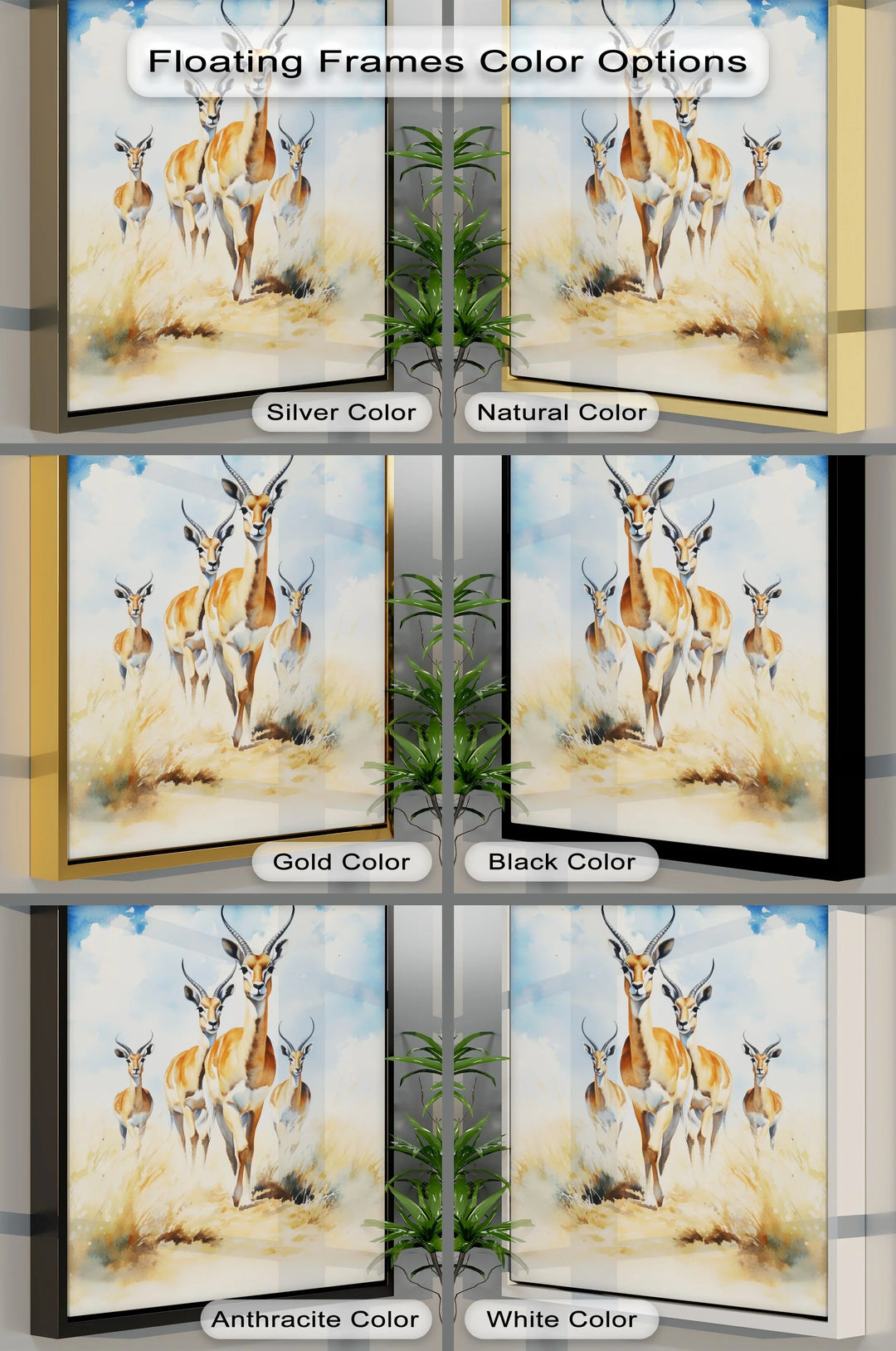 Desert Grace – Antelope Herd in Motion Animal Canvas Print - MyPhotoStation