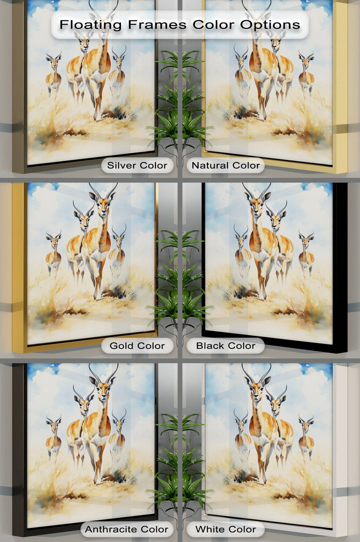 Desert Grace – Antelope Herd in Motion Animal Canvas Print - MyPhotoStation