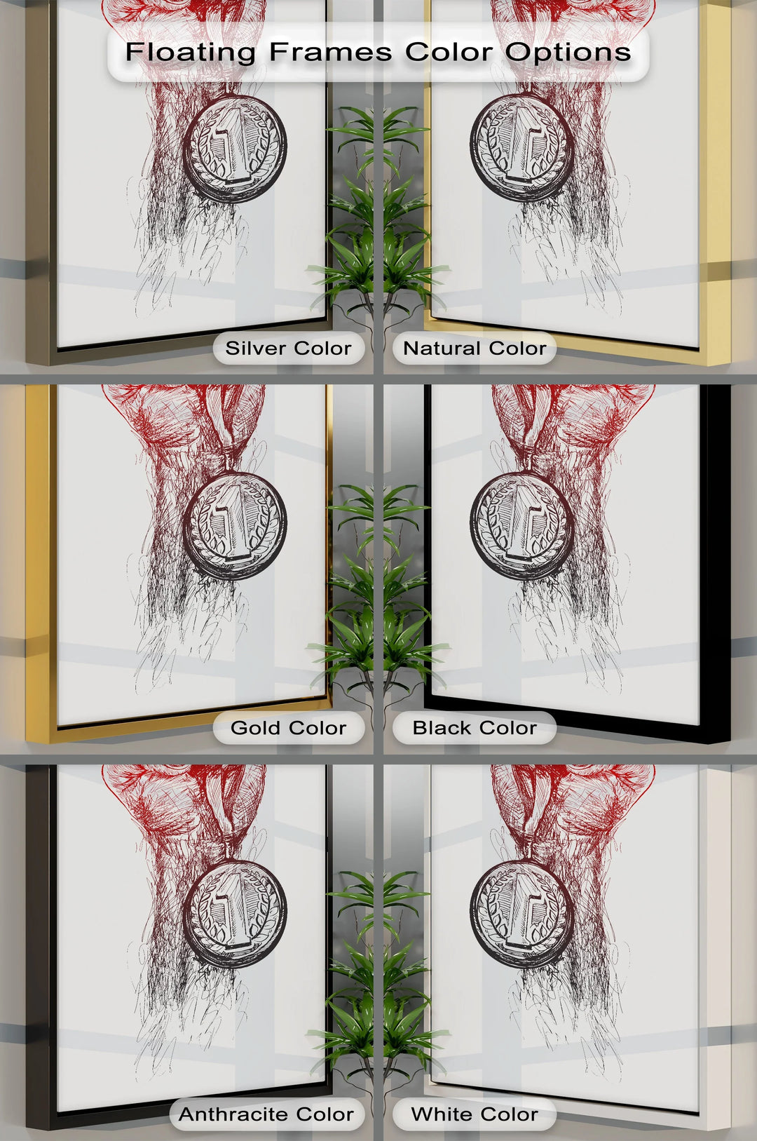 Victory Hand Sketch – Medal of Triumph Inspiraltional Canvas Print