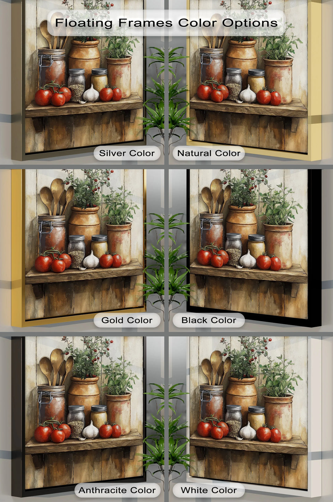Herb Garden Shelf – Rustic Tomato & Spice Kitchen Canvas Print - MyPhotoStation