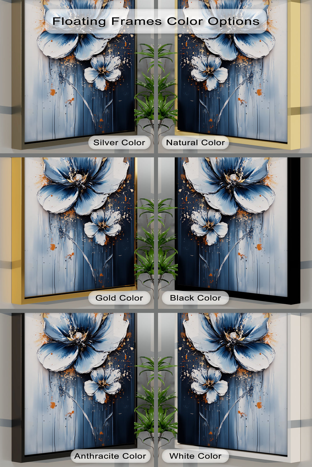 Energetic Brushstroke Blossoms – modern textured canvas painting.

