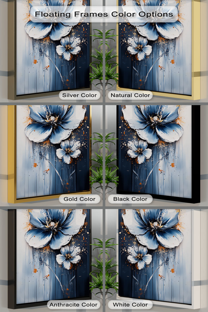 Energetic Brushstroke Blossoms – modern textured canvas painting.

