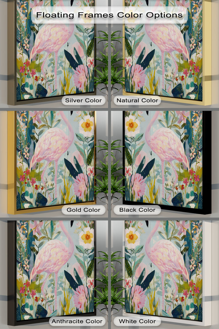 Flamingo in Bloom – Pastel Pink Flamingo Canvas Print