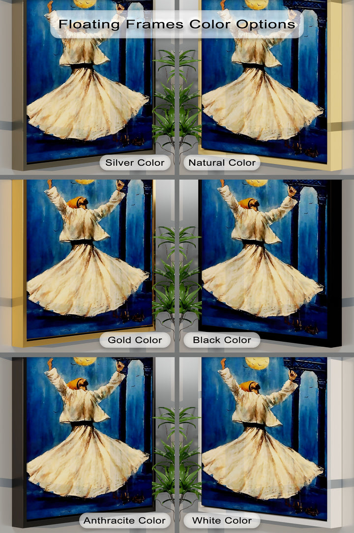 Moonlit Dance – Whirling Dervish Islamic Canvas Wall Art | Large Canvas