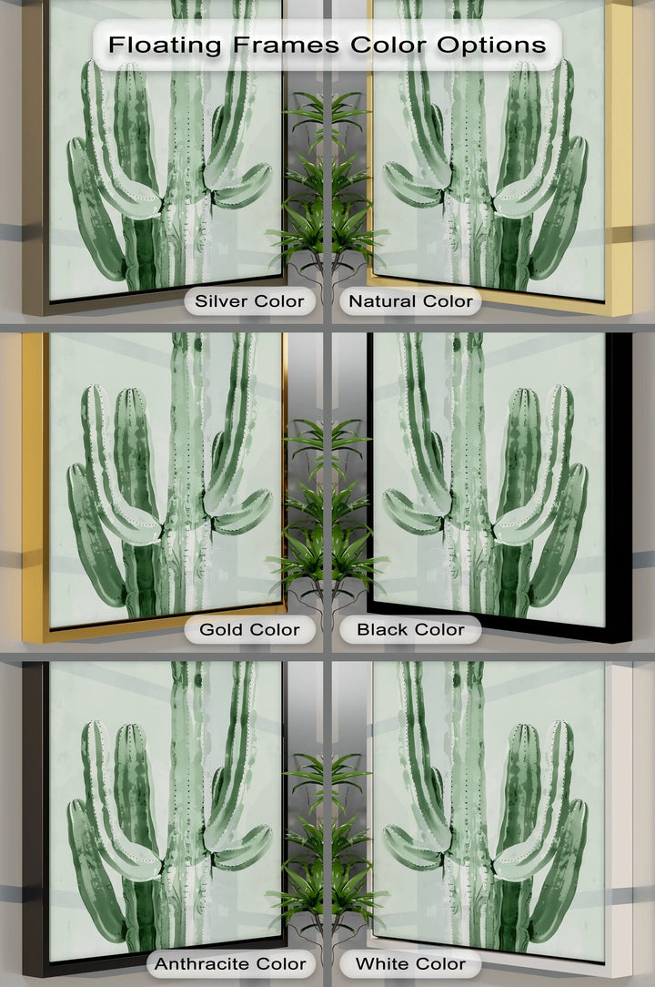 Modern Cactus Silhouette – Minimalist Desert Canvas Print - MyPhotoStation