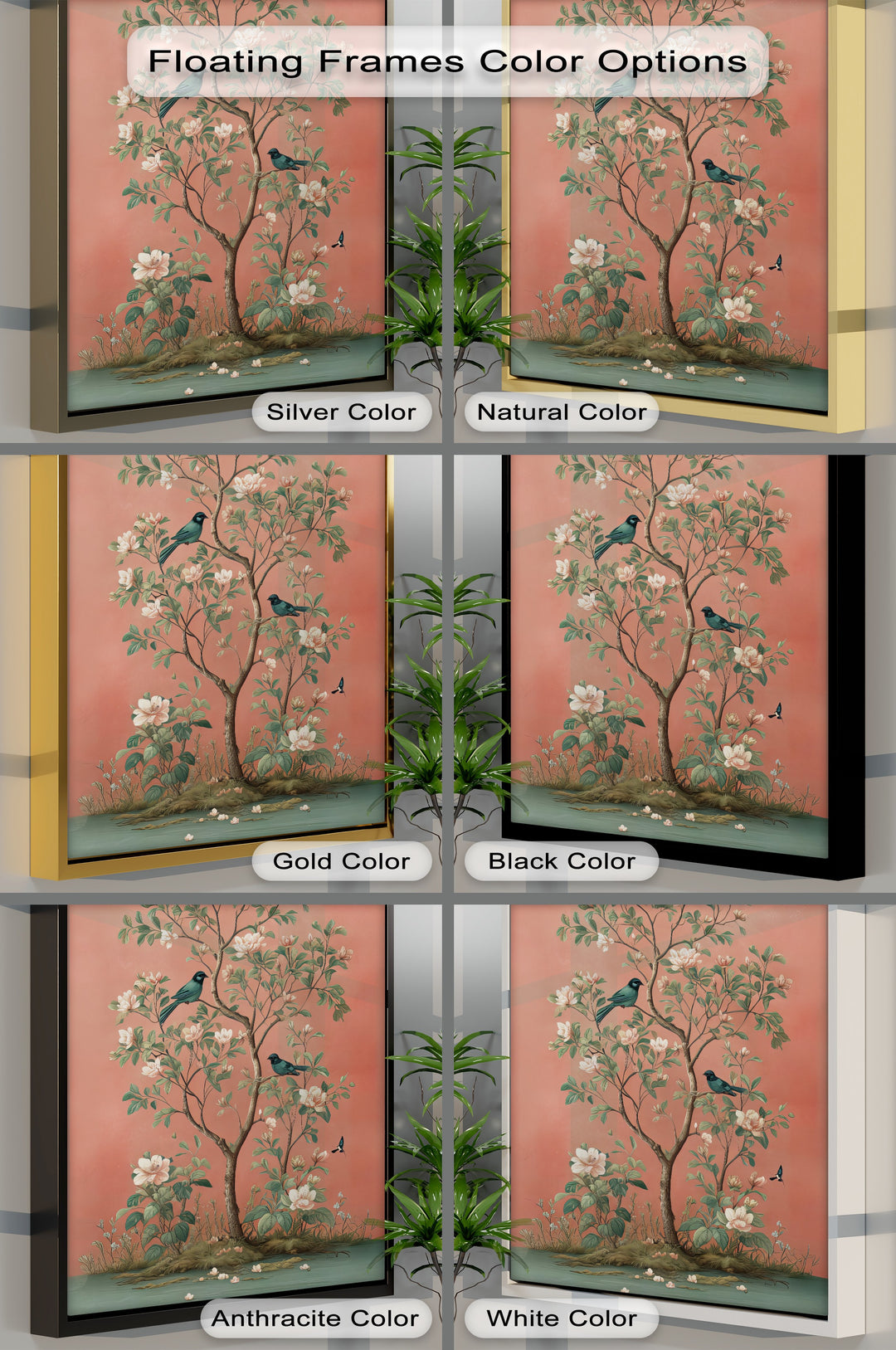 Birds and Magnolia Tree - Canvas Wall Art | Bedroom Canvas Art