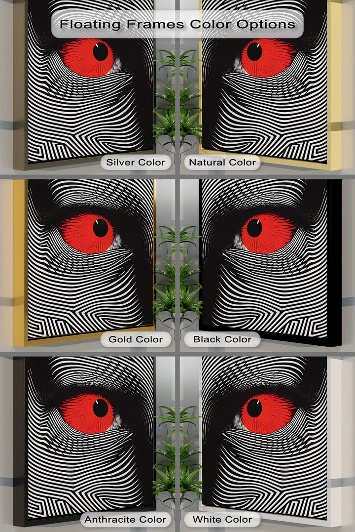 Red Eye in Optical Lines – Black & White Canvas Print - MyPhotoStation