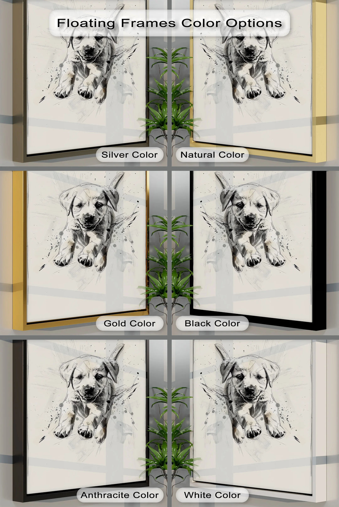 Leap of Joy – Sketch Style Playful Puppy Art Puppies Canvas Print - MyPhotoStation