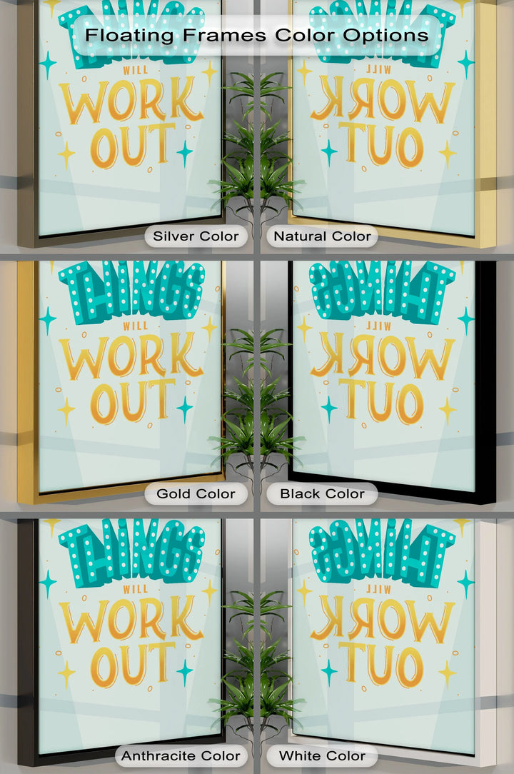 Things Will Work Out – Retro Optimistic Inspirational Canvas Print