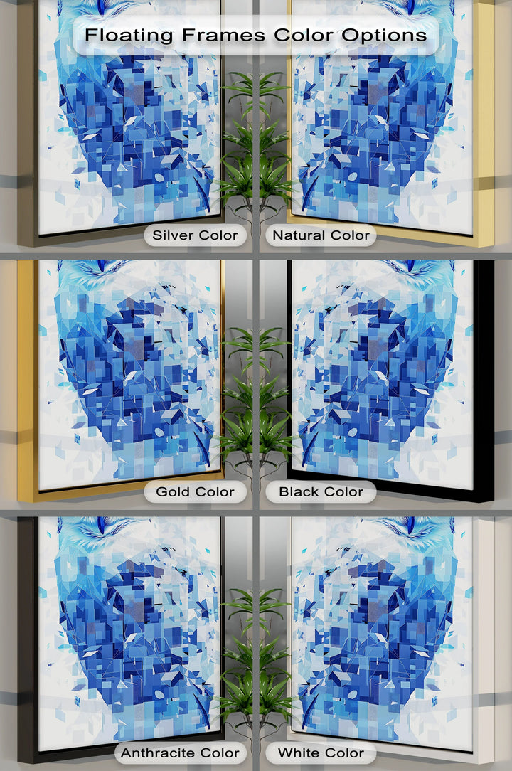 Geometric Snow Owl Portrait – Animal Blue Canvas Prints - MyPhotoStation