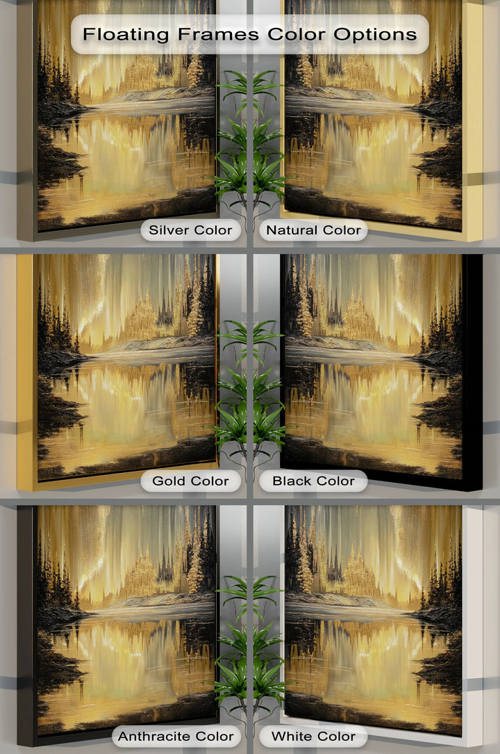 Golden Northern Lights Reflection – Abstract Landscape Canvas Print - MyPhotoStation