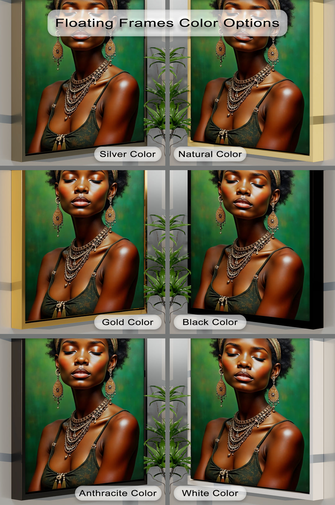 Graceful Serenity – African Woman Portrait Canvas Wall Art | Framed Art