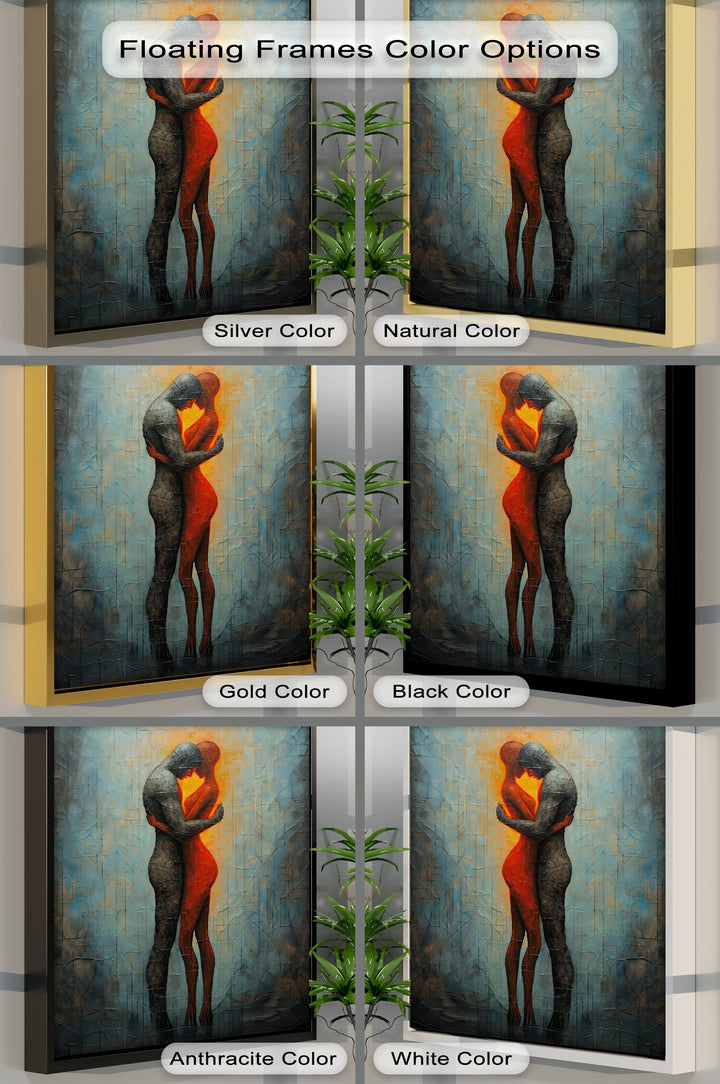 Eternal Embrace – Fiery Lovers in Abstract Passion Canvas Print - MyPhotoStation