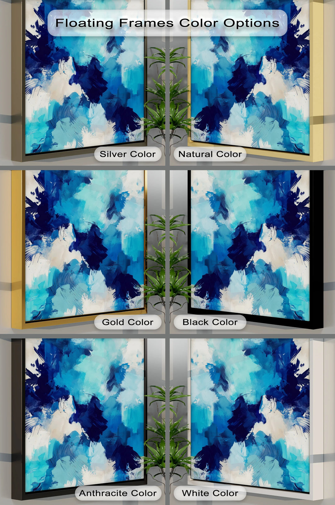 Cobalt Drift – Bold Blue Abstract Brushwork Blue Canvas Prints - MyPhotoStation