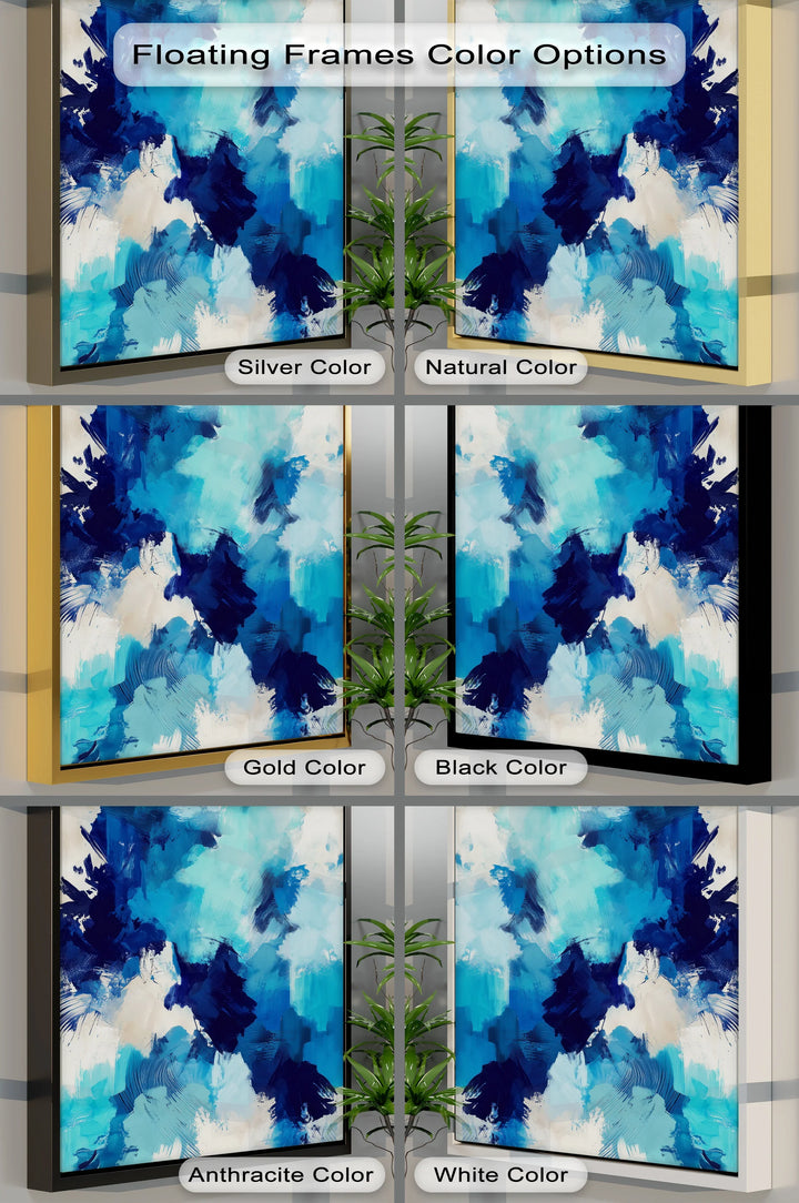 Cobalt Drift – Bold Blue Abstract Brushwork Blue Canvas Prints - MyPhotoStation