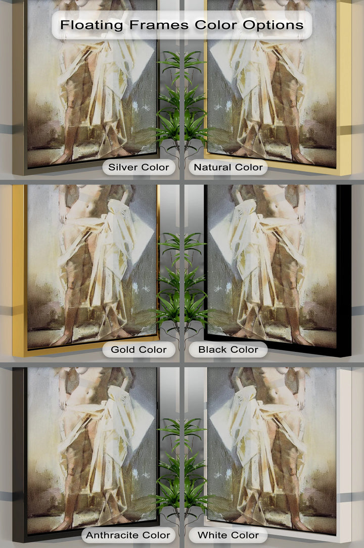 Golden Veil – Classical Nude in Soft Light Canvas Print - MyPhotoStation