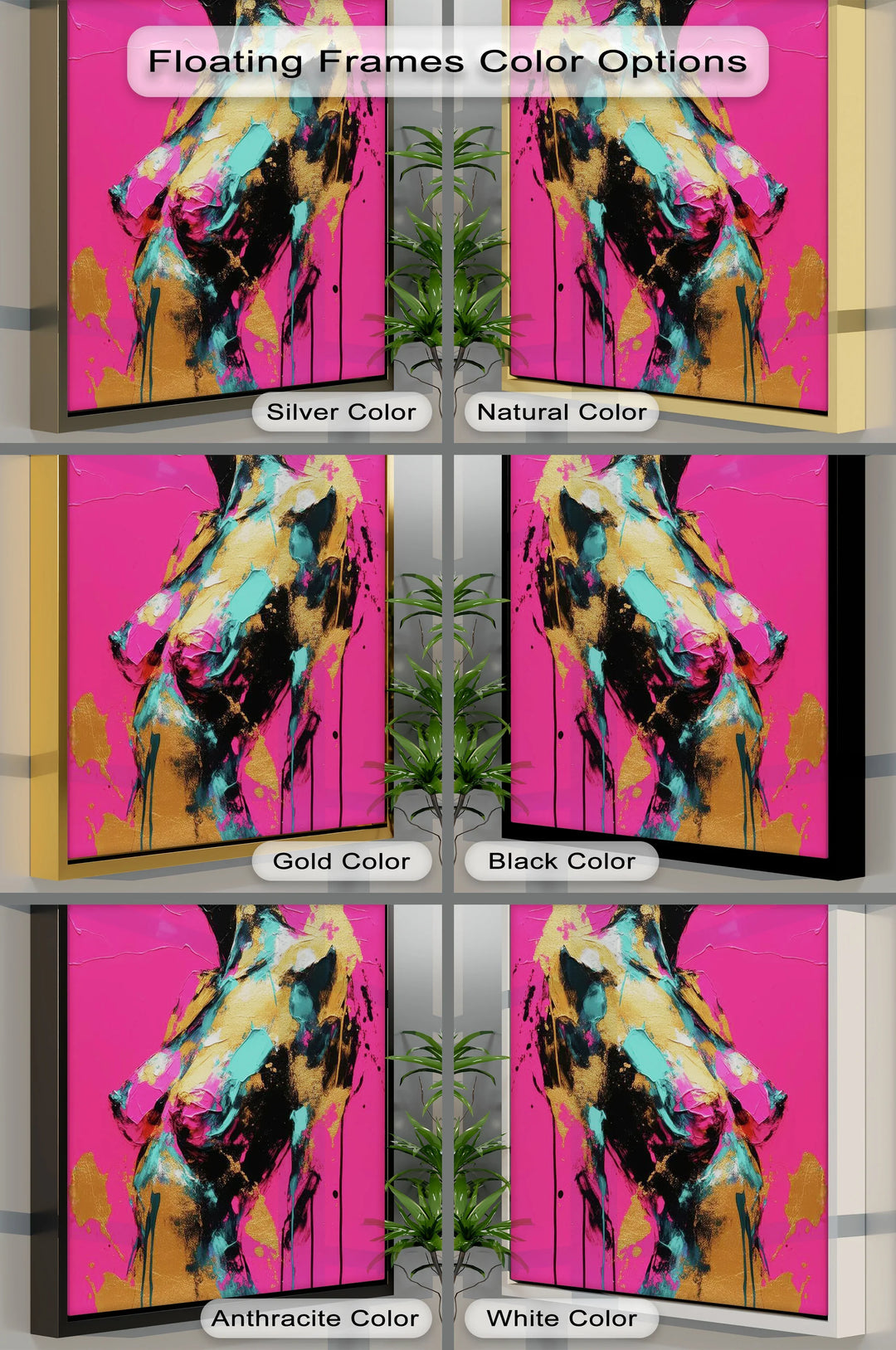 Electric Muse – Bold Abstract Female Figure Canvas Print - MyPhotoStation