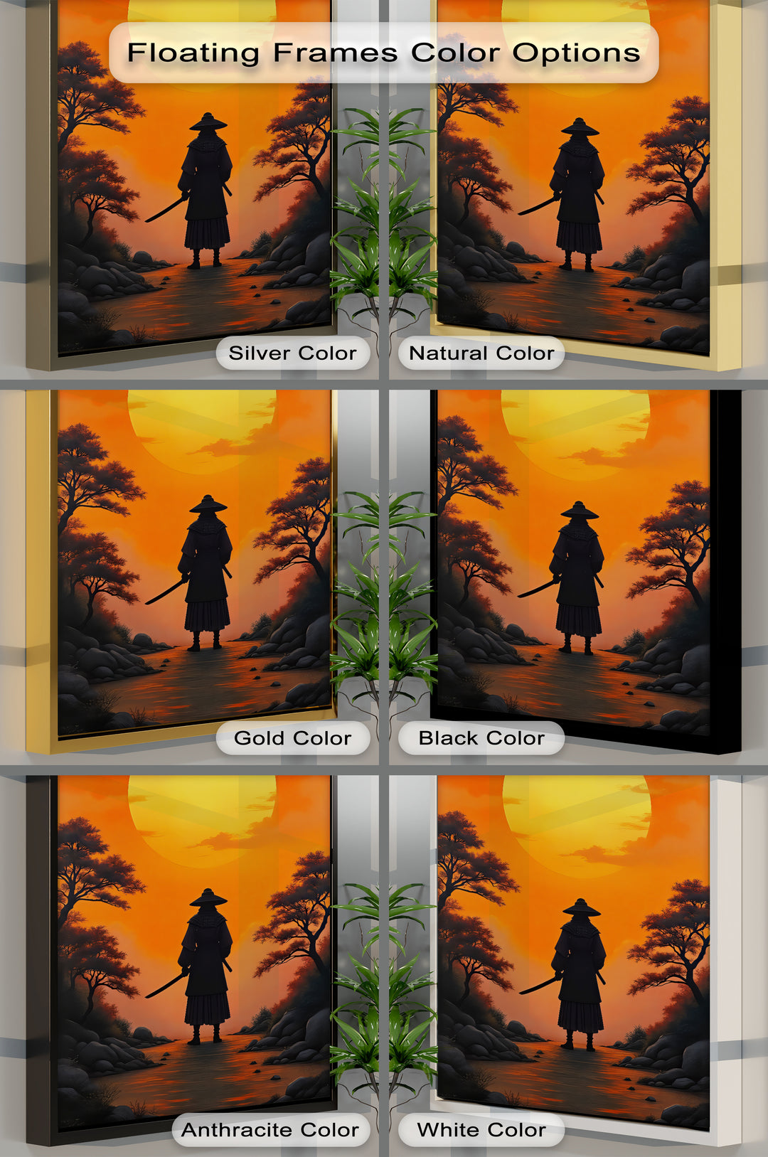 Samurai Sunset – Japanese Warrior Canvas Wall Art | Biggest Canvas