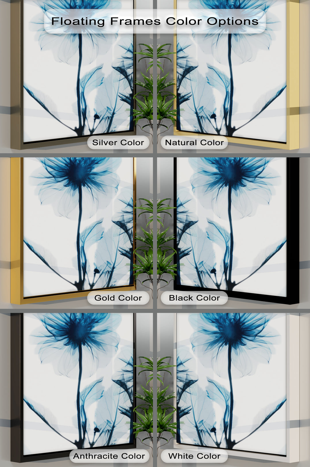 Winterliche Ruhe – Japanische Frau im blauen Kimono, Leinwanddruck | Gerahmtes Kunstwerk