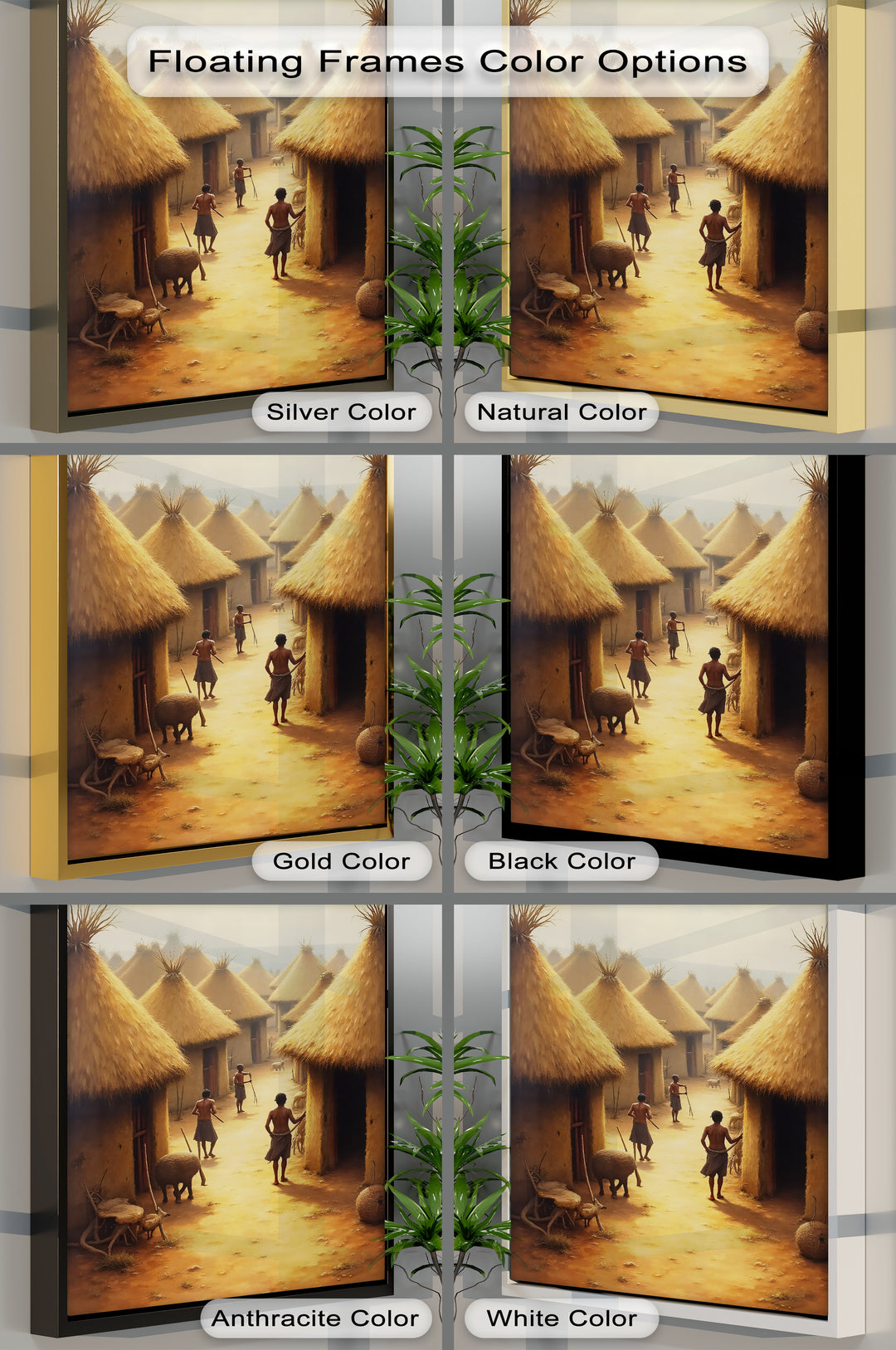 African Village Life – Traditional Tribal Canvas Wall Art | Artwork Canvas