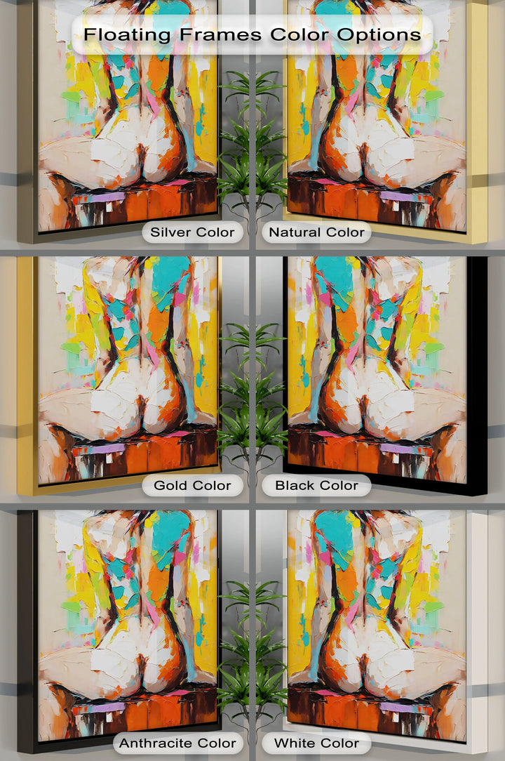 Sensual Expression – Colorful Abstract Female Nude Canvas Print - MyPhotoStation