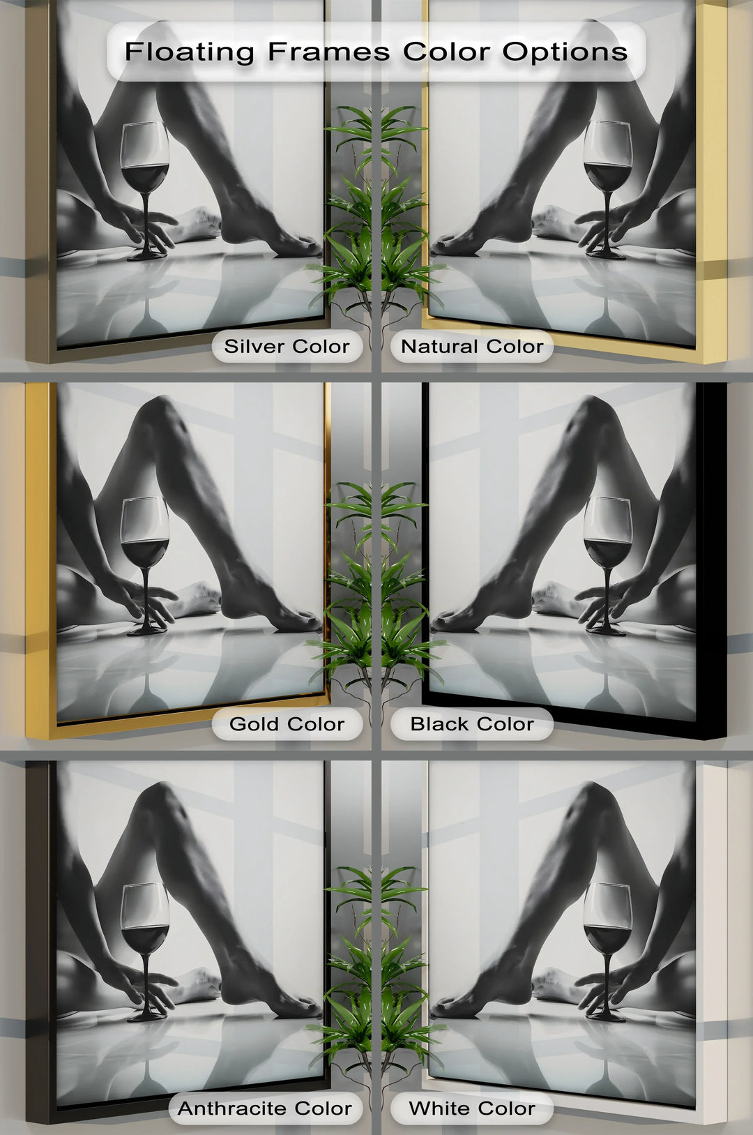 Sensual Balance – Black and White Nude with Wine Glass Canvas Print - MyPhotoStation