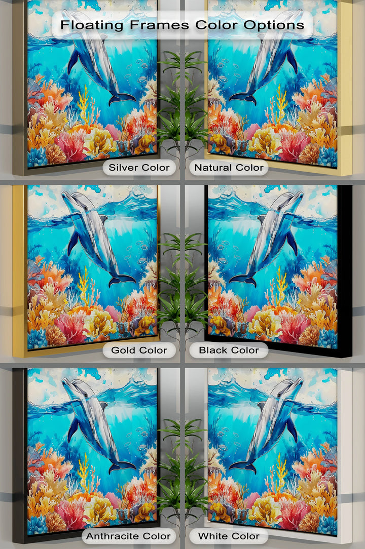 Dolphin Gliding Through Coral Paradise – Blue Ocean Canvas Prints - MyPhotoStation