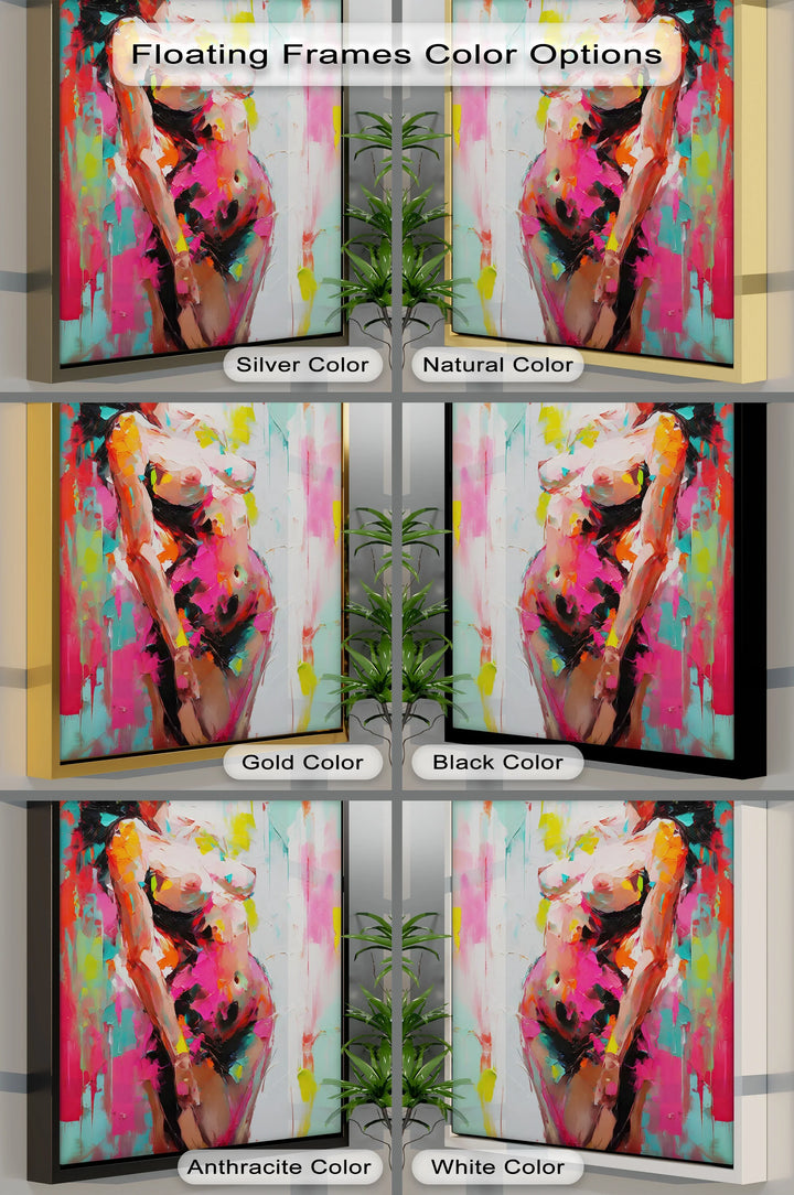 Radiant Surrender – Bold Expressionist Nude Canvas Print - MyPhotoStation