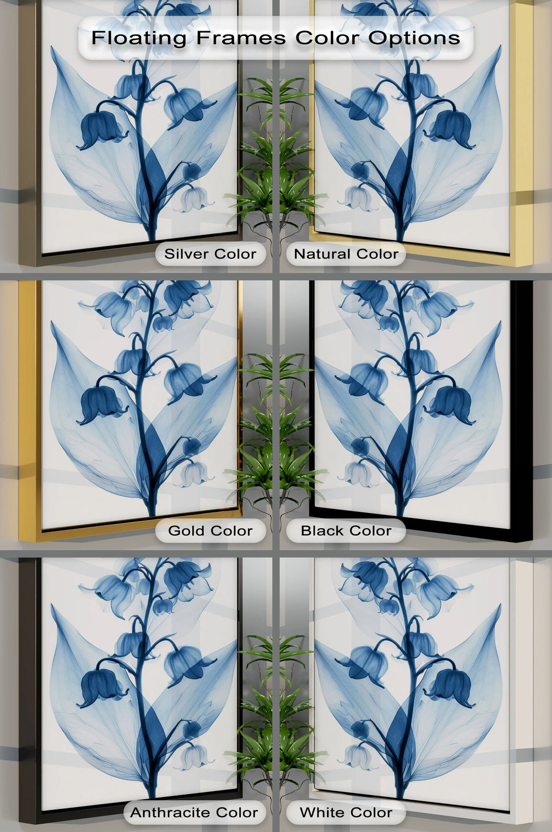 Translucent Lily Elegance – X-Ray Floral Study Blue Canvas Prints - MyPhotoStation