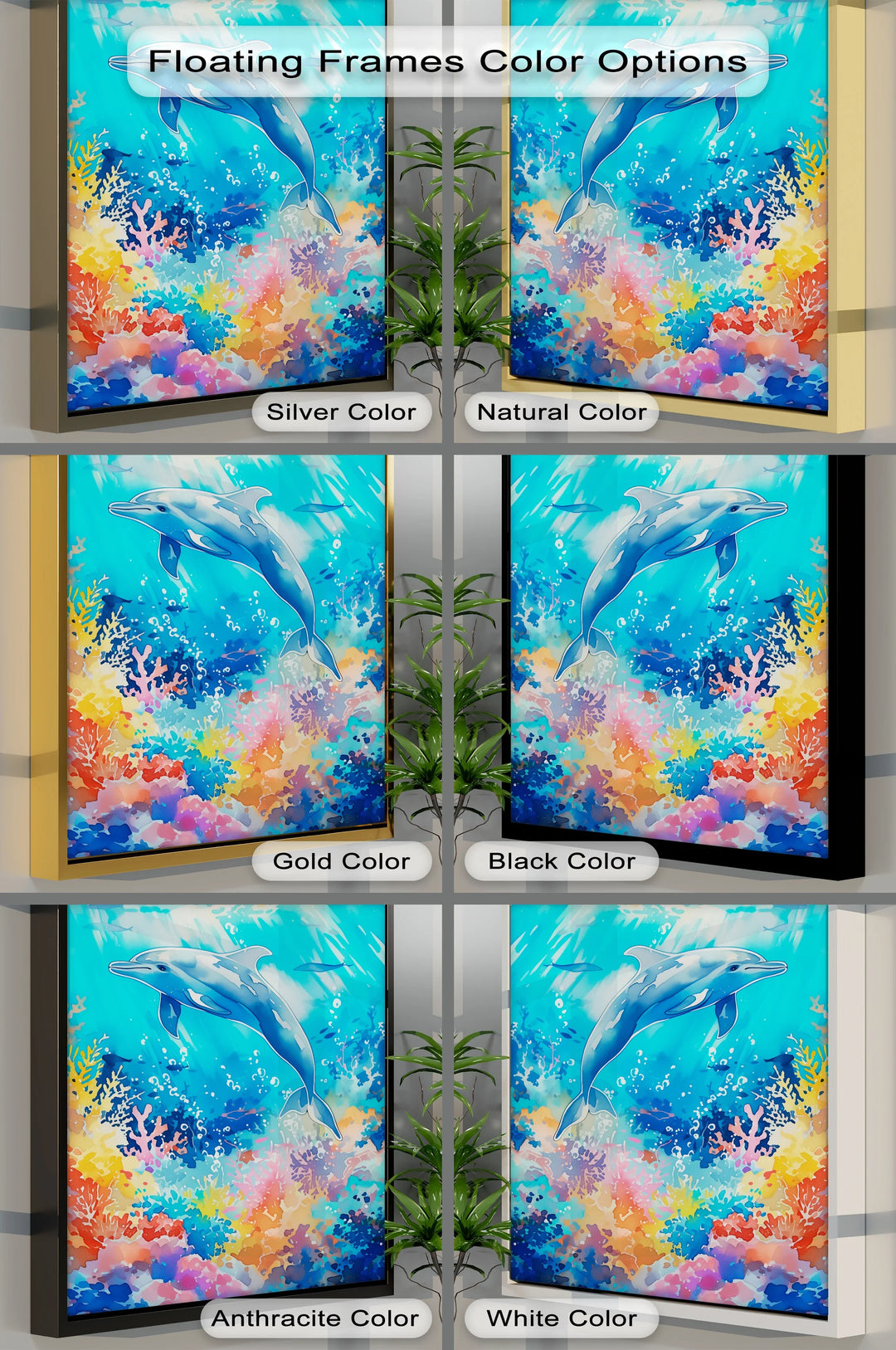 Vibrant Dolphin in Coral Reef – Blue Ocean Canvas Prints - MyPhotoStation