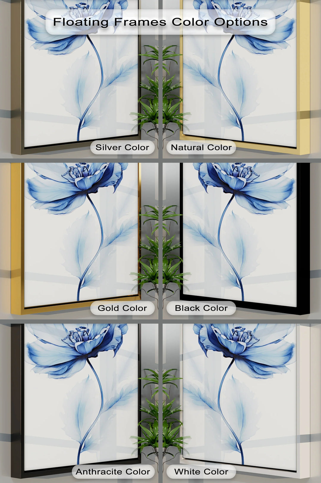 Petal Elegance – Minimalist Blue Bloom Blue Canvas Prints - MyPhotoStation