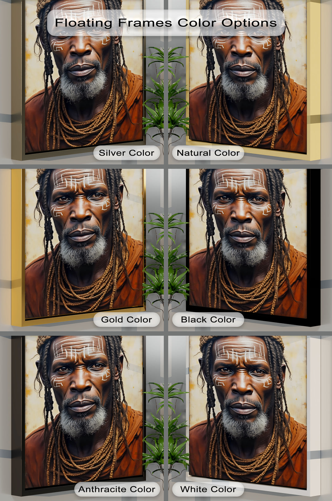 African Tribal Elder Portrait – Ethnic Wall Art Canvas Print | Framed Canvas