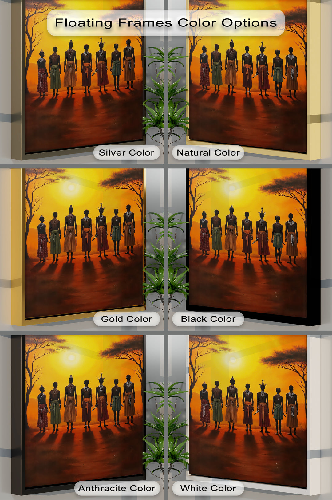 African Tribe at Sunset – Traditional Tribal Canvas Wall Art | Artwork Canvas
