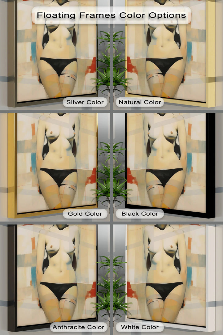 Iconic Allure – Retro Nude Glamour with Bold Lip Erotic Canvas Print - MyPhotoStation