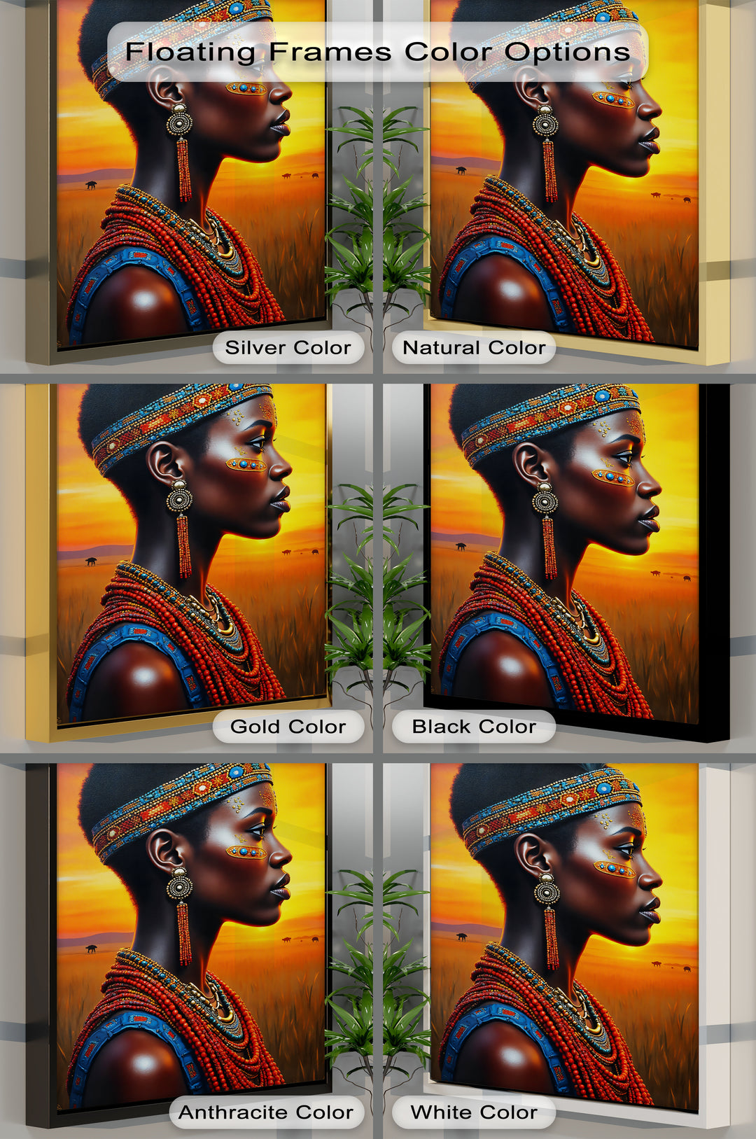 Radiant Sunset Queen – African Woman Canvas Print | Canvas Wall Decor