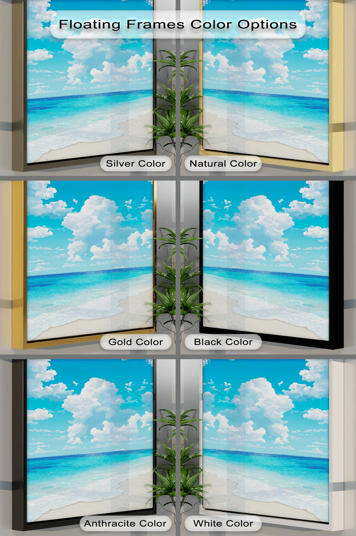 Tranquil Ocean Horizon with Clouds – Coastal Serenity Canvas Print - MyPhotoStation