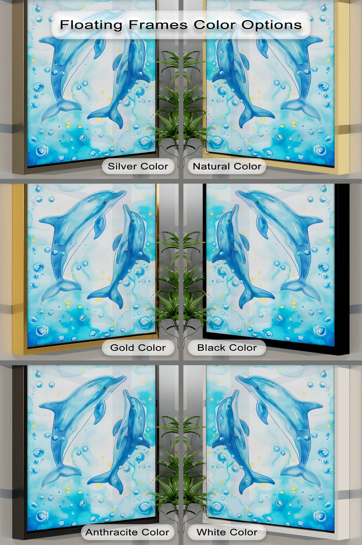 Joyful Dolphins in Bubbly Waters – Blue Ocean Canvas Prints - MyPhotoStation