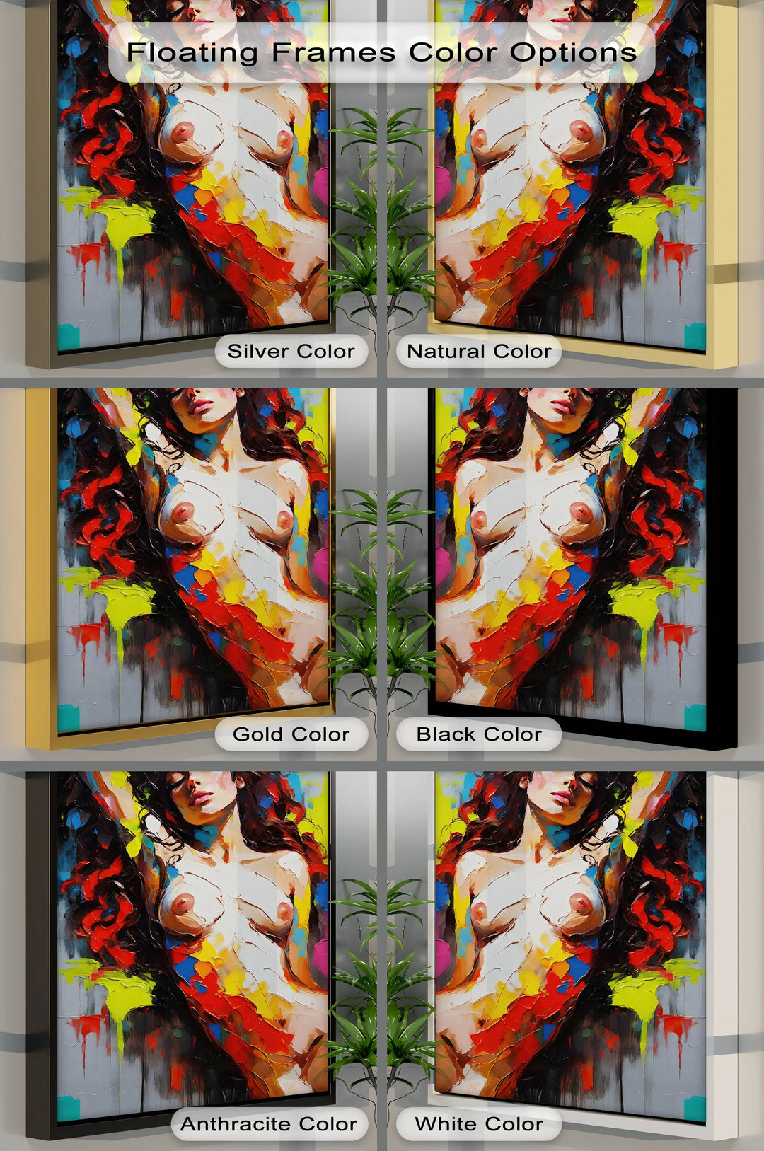 Ecstasy in Color – Abstract Nude Reclining Woman Canvas Print - MyPhotoStation