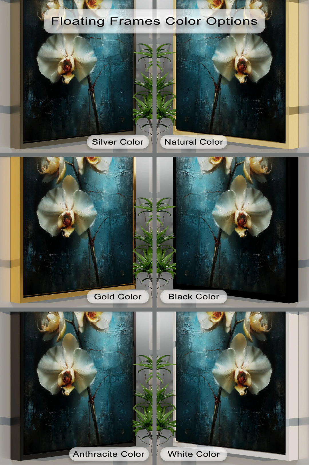 White Orchids in Golden Glow – Elegant Botanical Canvas Print - MyPhotoStation