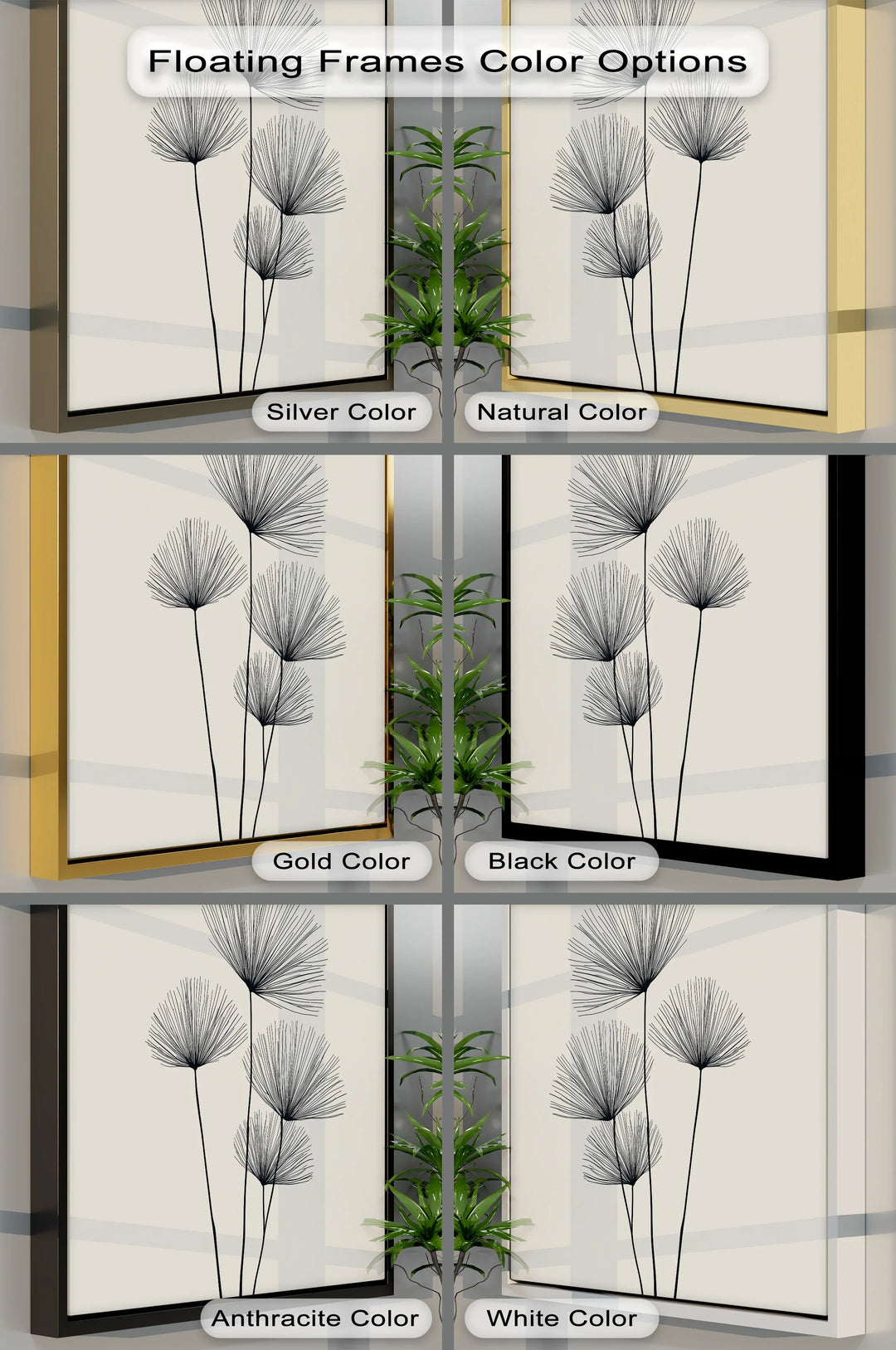 Elegant Line Art Botanicals – Minimalist Floral Canvas Print - MyPhotoStation