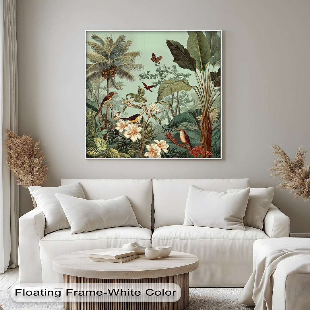 Tropical Symphony – Exotic Birds and Jungle Canvas Wall Art | Framed Art