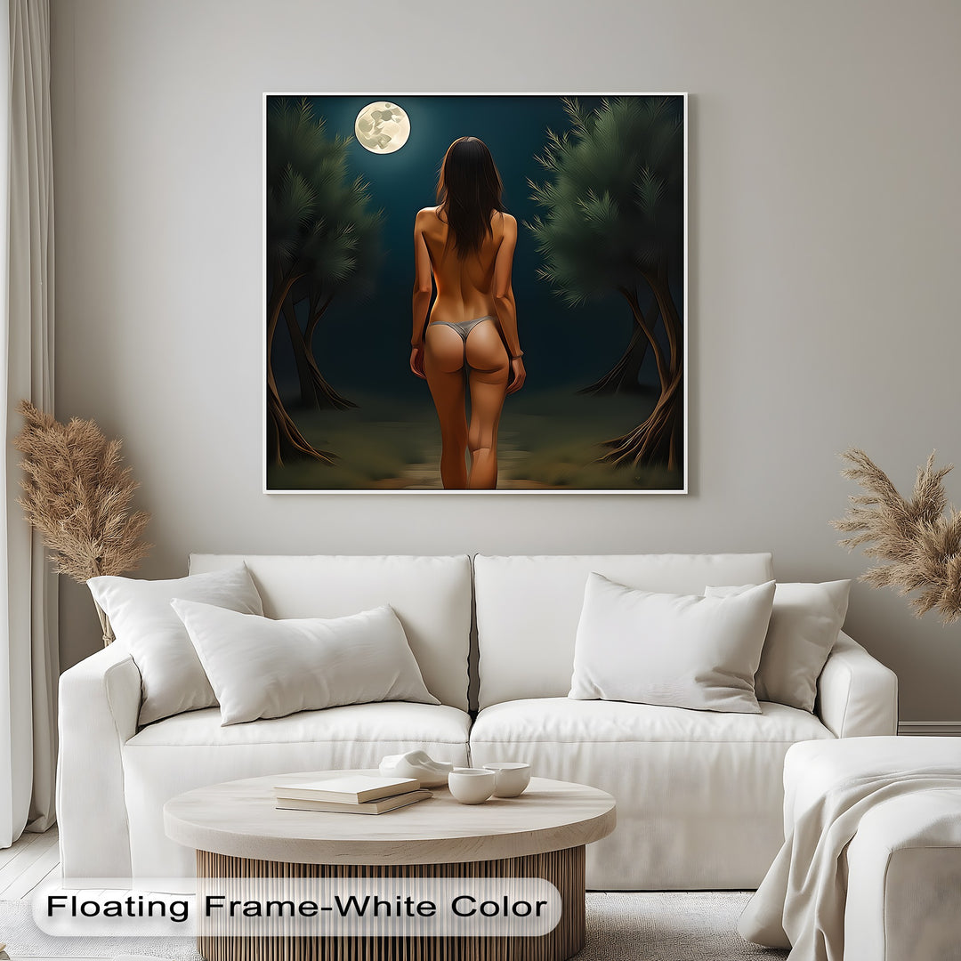 Moonlit Solitude – Mystical Nude Canvas Wall Art | Artwork Canvas