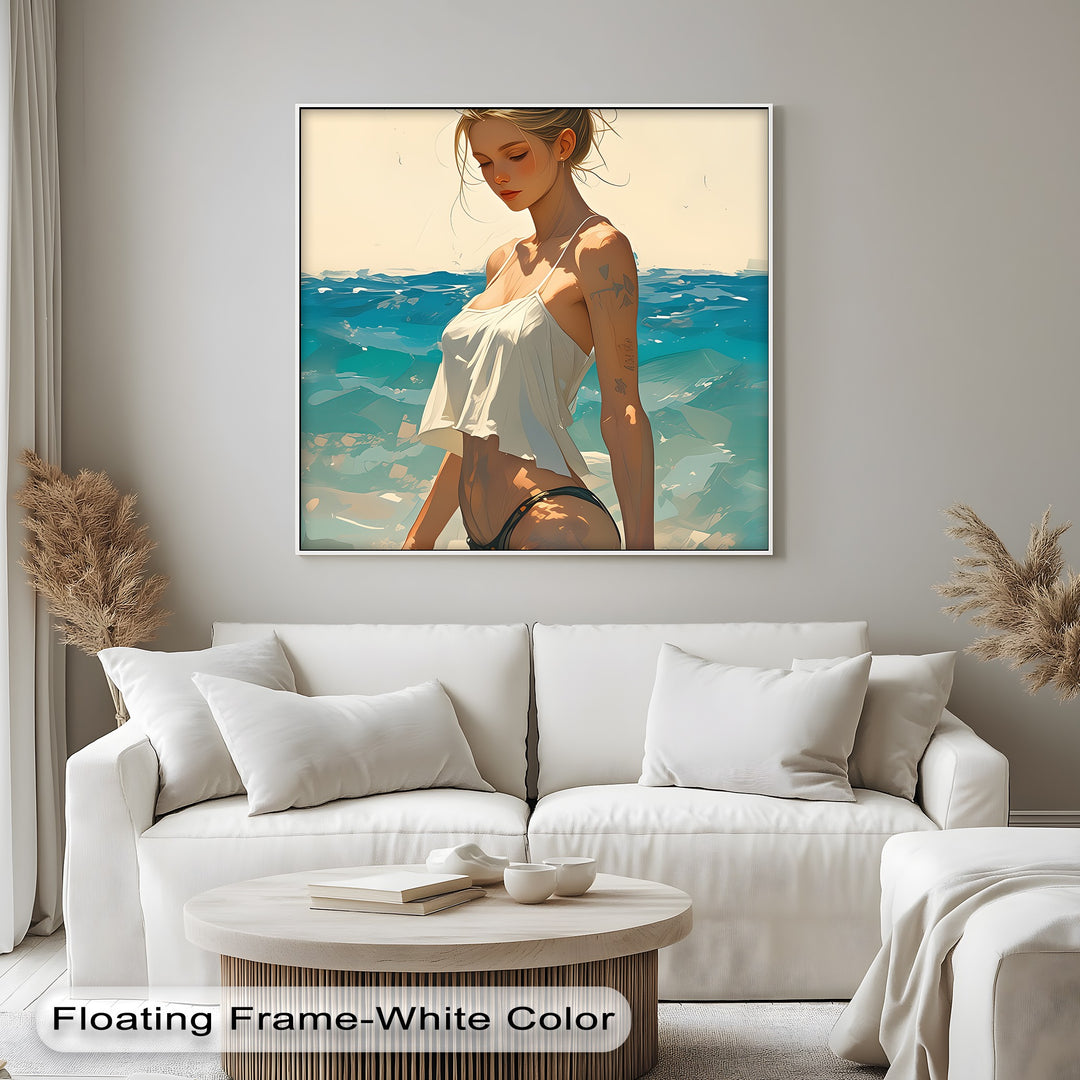 sophisticated canvas collage prints ocean ambience living room art