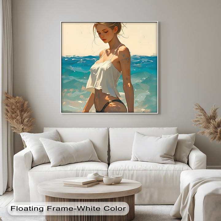sophisticated canvas collage prints ocean ambience living room art