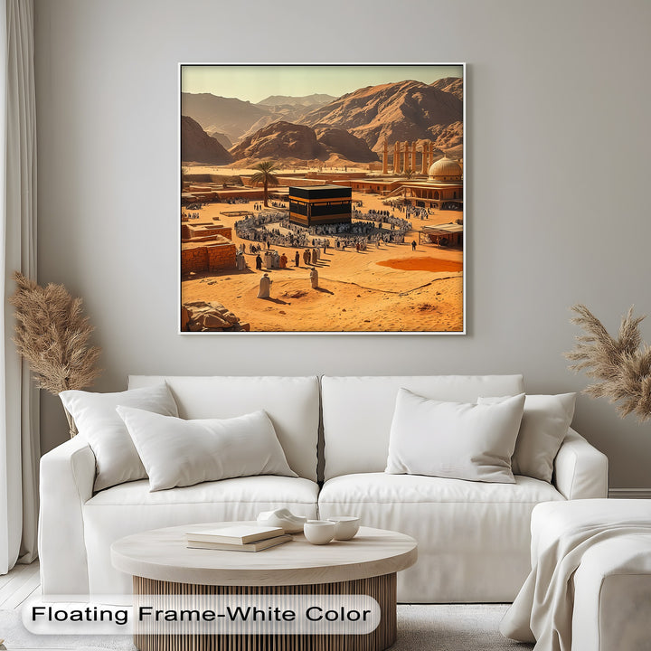 Ancient Makkah – Historic Kaaba Scene Islamic Canvas Print
