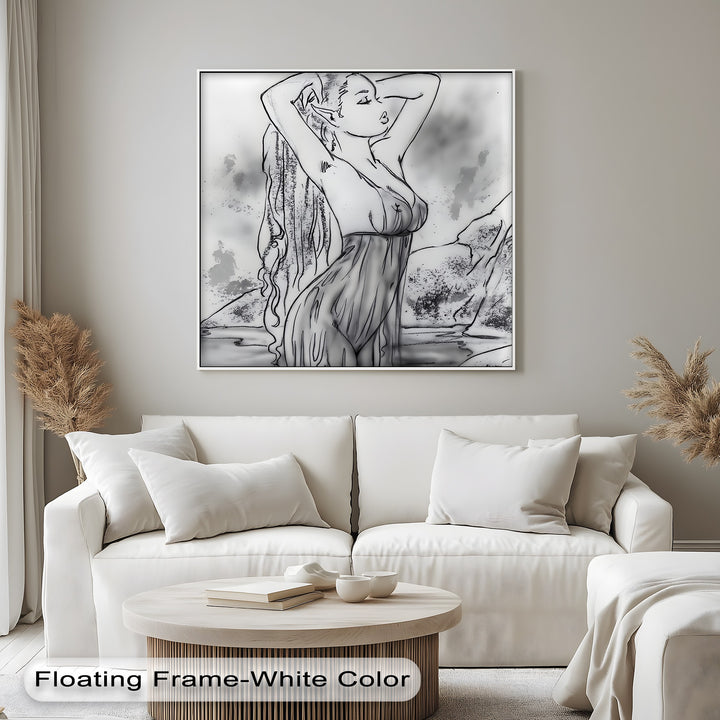 sensual fantasy-inspired erotic canvas wall art for private interiors