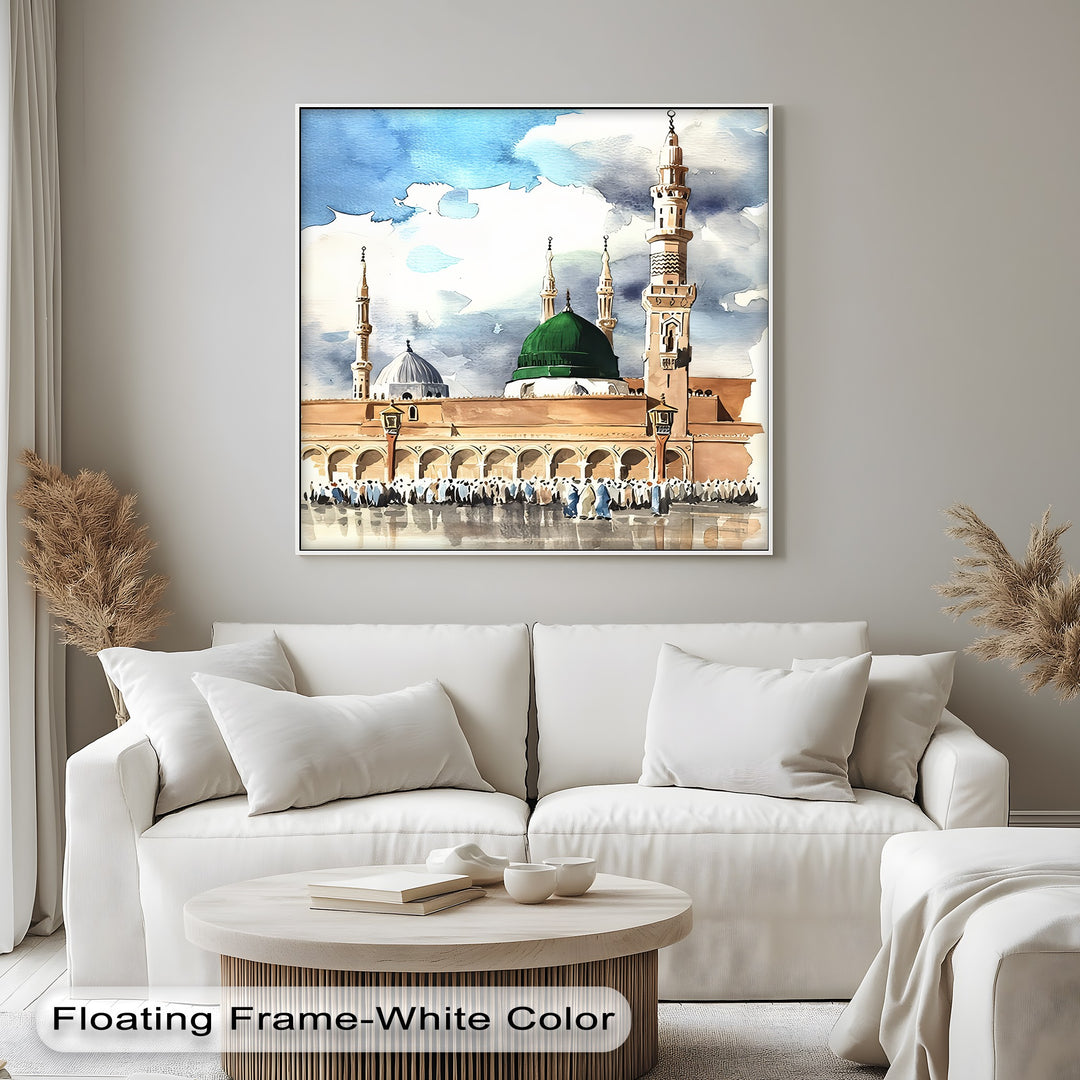 Sacred Serenity – Al-Masjid an-Nabawi Islamic Canvas Print